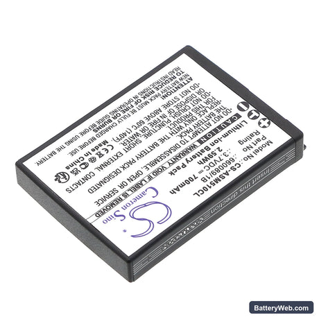 Ascom 51 Advanced Replacement Battery, 3.7V, 700mAh, Li-ion 2