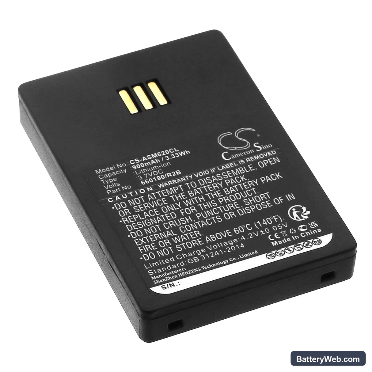 Aastra DT690 Replacement Battery, 3.7V, 900mAh, Li-ion 1