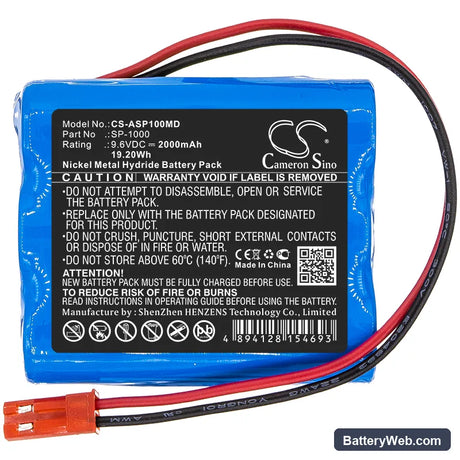 Annol SP-1000 Replacement Battery, 9.6V, 2000mAh, Ni-MH 3