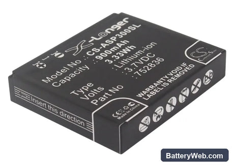 Astak Action Pro 3 Replacement Battery, 3.7V, 900mAh, Li-ion 1