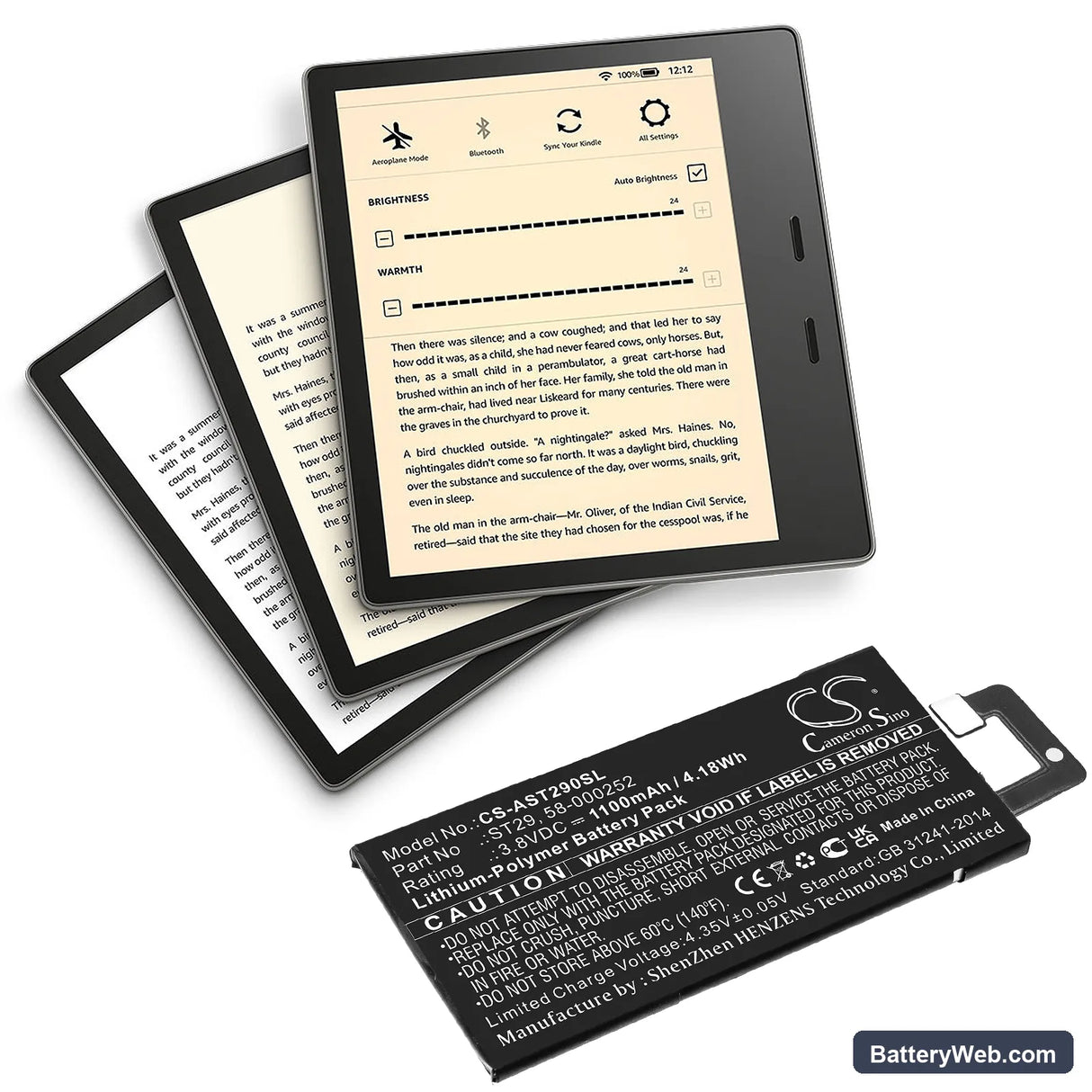Amazon Kindle Oasis 3 Replacement Battery, 3.8V, 1100mAh, Li-Polymer 5