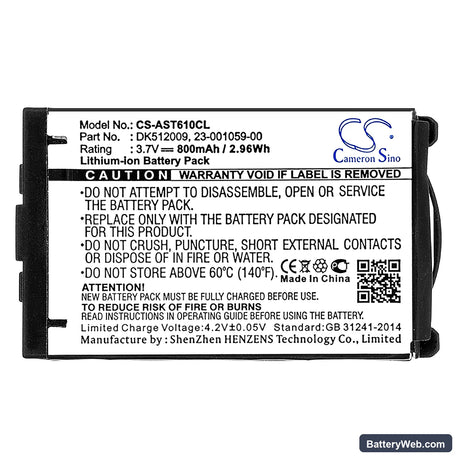 Mitel 600d Replacement Battery, 3.7V, 800mAh, Li-ion 5