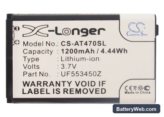 Airis T470 Replacement Battery, 3.7V, 1200mAh, Li-ion 5