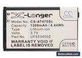 Airis T470 Replacement Battery, 3.7V, 1200mAh, Li-ion 5