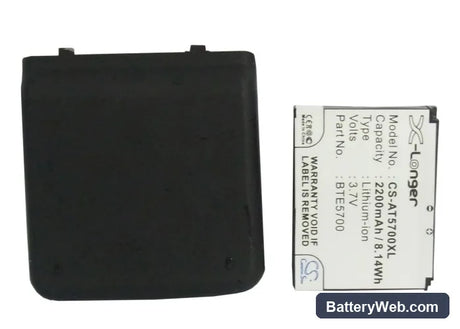 AudioVox SMT5700 Replacement Battery, 3.7V, 2200mAh, Li-ion 5