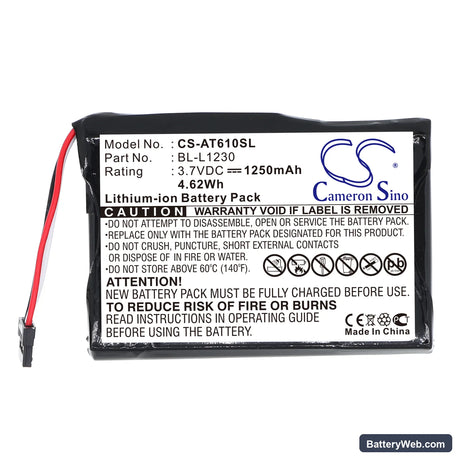 Airis T610 Replacement Battery, 3.7V, 1250mAh, Li-ion 3