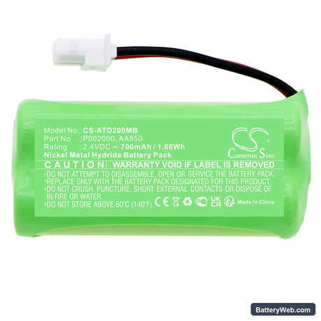 Alecto DBX-20 Replacement Battery, 2.4V, 700mAh, Ni-MH 3