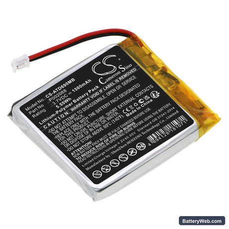 Alecto DVM-69 Replacement Battery, 3.7V, 1500mAh, Li-Polymer 1