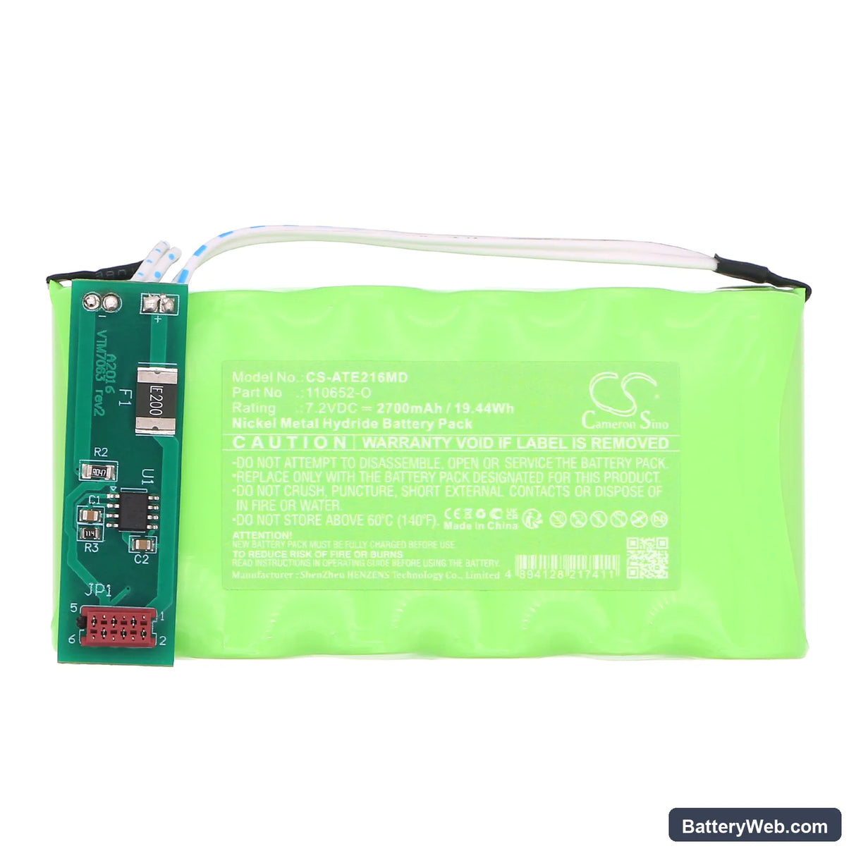 Aitecs 2016 Syringe Pump Replacement Battery, 7.2V, 2700mAh, Ni-MH 3