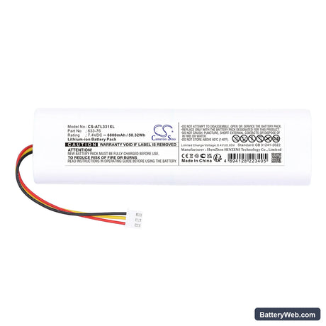 Anritsu S331L Replacement Battery, 7.4V, 6800mAh, Li-ion 3