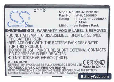 Netgear Around Town 4G LTE Replacement Battery, 3.7V, 2200mAh, Li-ion 5
