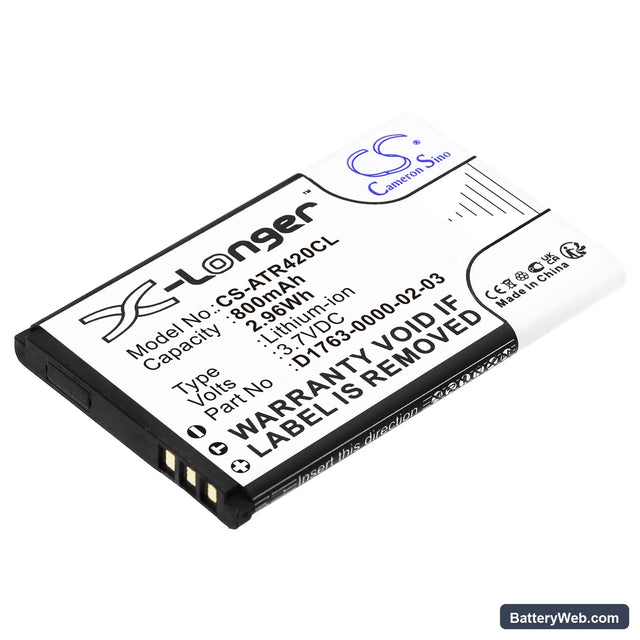 Aastra 420d Replacement Battery, 3.7V, 800mAh, Li-ion 1
