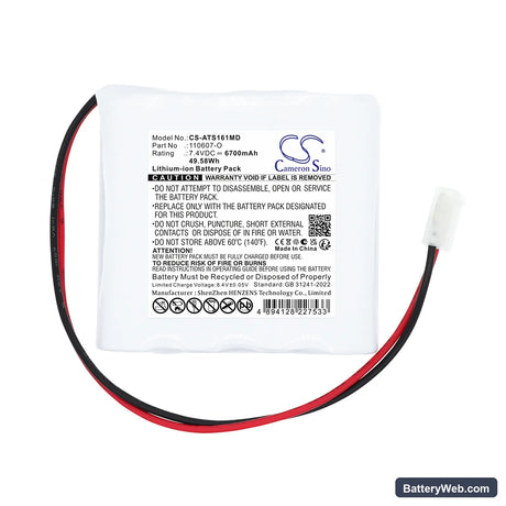 Atmos Suctions Pump A161 Replacement Battery, 7.4V, 6700mAh, Li-ion 3