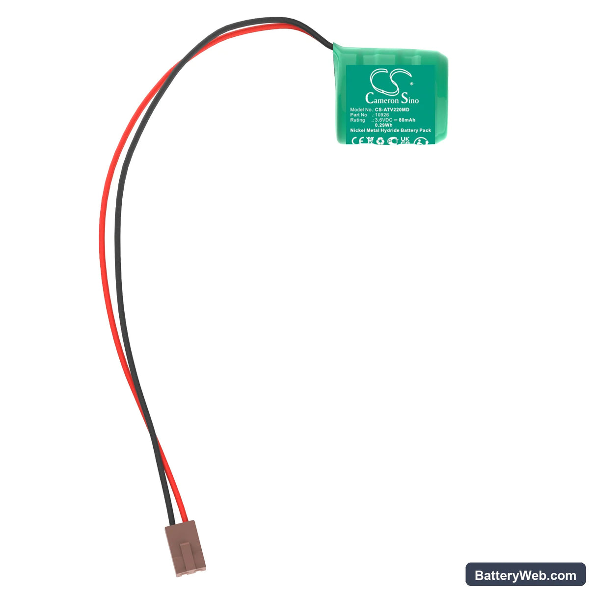 Atoms V-2200 Replacement Battery, 3.6V, 80mAh, Ni-MH 3