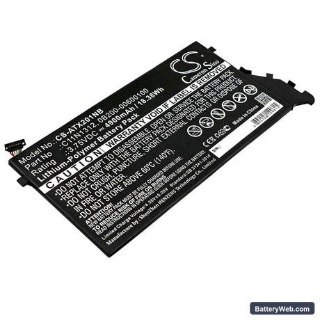 Asus Transformer Book TX201LA Replacement Battery, 3.75V, 4900mAh, Li-Polymer 1