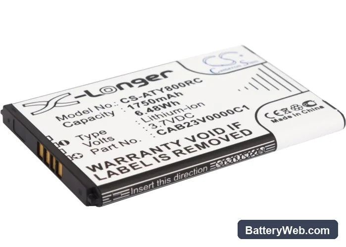 Alcatel One Touch Link Y800 Replacement Battery, 3.7V, 1750mAh, Li-ion 1