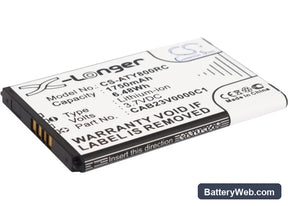 Alcatel One Touch Link Y800 Replacement Battery, 3.7V, 1750mAh, Li-ion 1