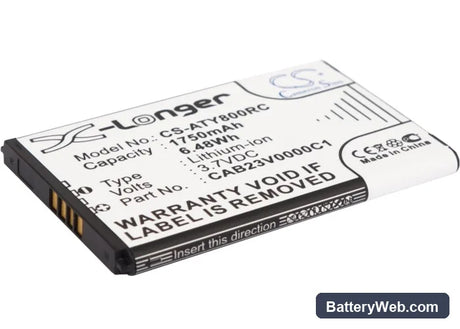 Alcatel One Touch Link Y800 Replacement Battery, 3.7V, 1750mAh, Li-ion 1