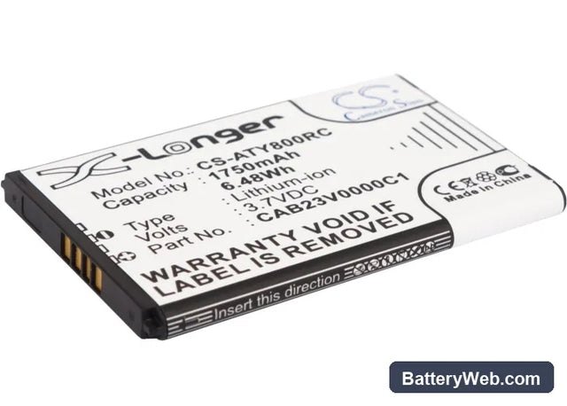 Alcatel One Touch Link Y800 Replacement Battery, 3.7V, 1750mAh, Li-ion 1