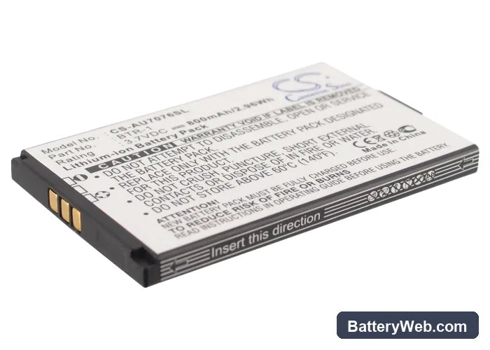 AudioVox CDM-7076 Replacement Battery, 3.7V, 800mAh, Li-ion 1