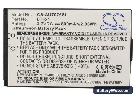 AudioVox CDM-7076 Replacement Battery, 3.7V, 800mAh, Li-ion 5