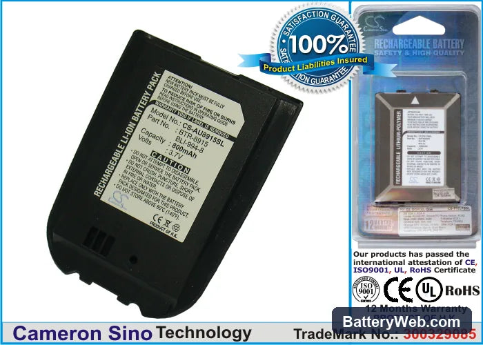 AudioVox CDM-8945 Replacement Battery, 3.7V, 950mAh, Li-ion 1