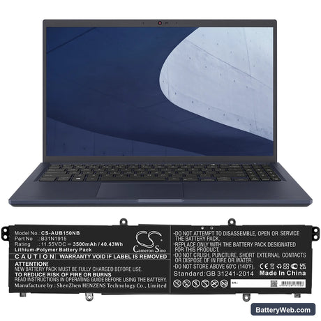 Asus 5895 Replacement Battery, 11.55V, 3500mAh, Li-Polymer 5