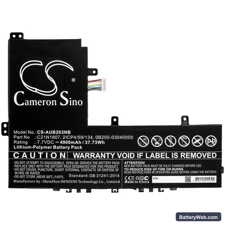 Asus VivoBook E12 E203NA-FD020TS Replacement Battery, 7.7V, 4900mAh, Li-Polymer 3