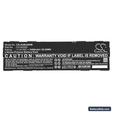 Asus B3404CV Replacement Battery, 11.61V, 5400mAh, Li-Polymer 5