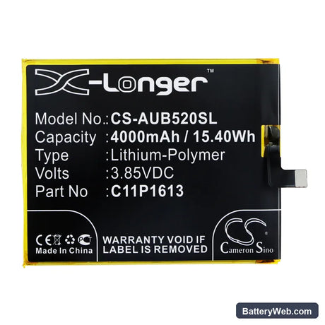 Asus ZenFone 4 Selfie Lite Replacement Battery, 3.85V, 4000mAh, Li-Polymer 3