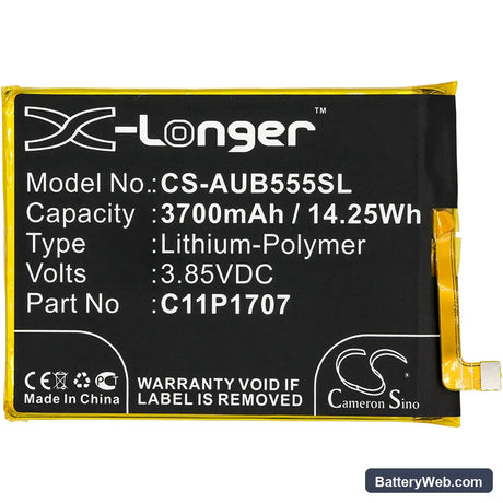 Asus ZB555KL Replacement Battery, 3.85V, 3700mAh, Li-Polymer 3