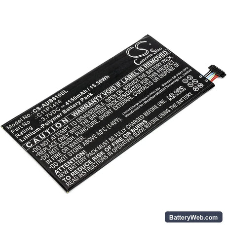 Asus ZenPad 8.0 Power Case Replacement Battery, 3.7V, 4150mAh, Li-Polymer 1