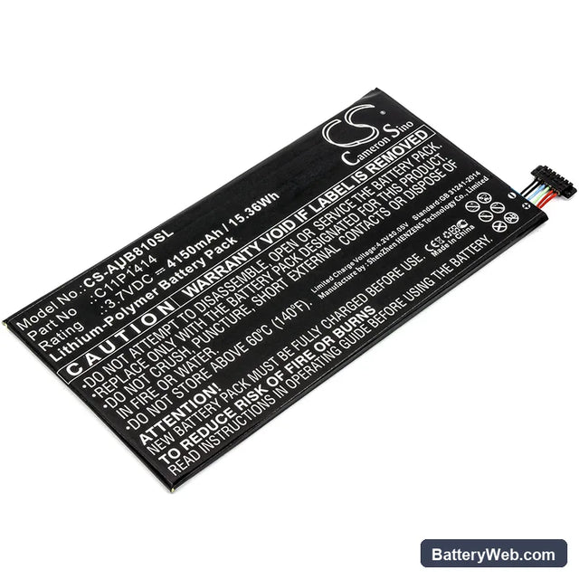Asus ZenPad 8.0 Power Case Replacement Battery, 3.7V, 4150mAh, Li-Polymer 1