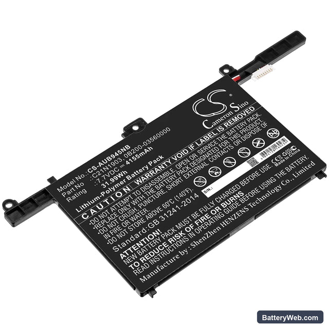 Asus B9450FA Replacement Battery, 7.7V, 4155mAh, Li-Polymer 1