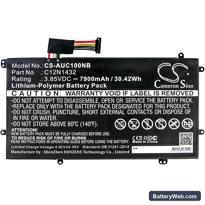 Asus Chromebook Flip C100 Replacement Battery, 3.85V, 7900mAh, Li-Polymer 3