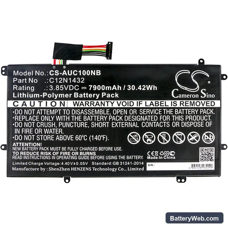 Asus Chromebook Flip C100 Replacement Battery, 3.85V, 7900mAh, Li-Polymer 3