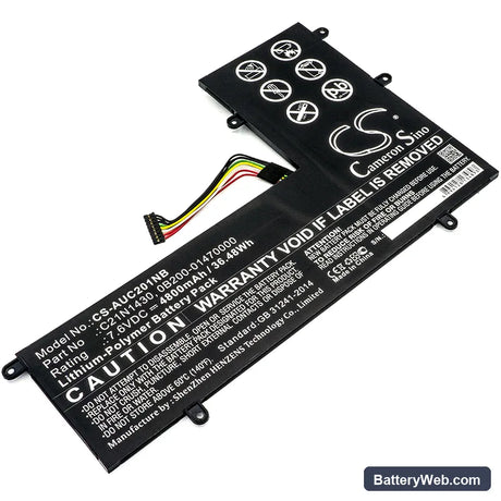 Asus Eee Book C201PA Replacement Battery, 7.6V, 4800mAh, Li-Polymer 1