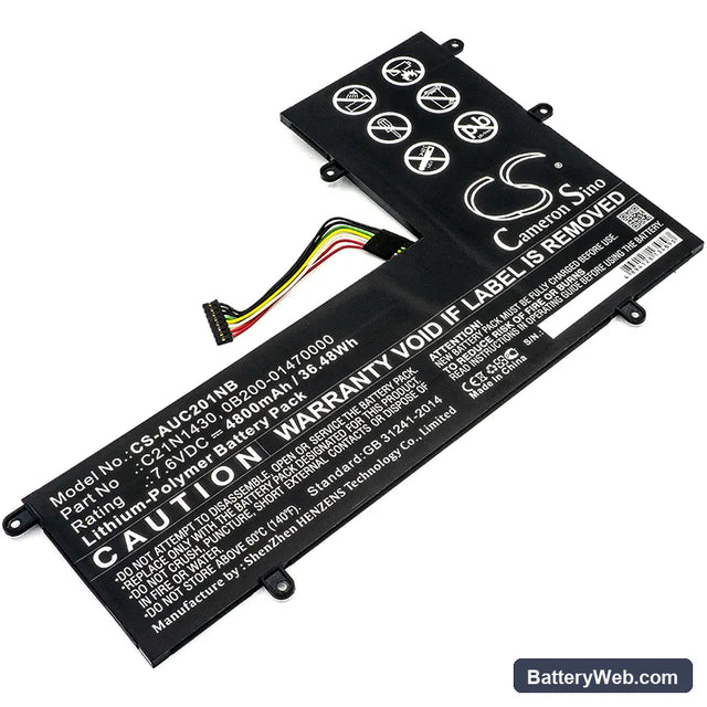 Asus Eee Book C201PA Replacement Battery, 7.6V, 4800mAh, Li-Polymer 1