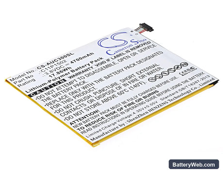 Asus ZenPad 10 Replacement Battery, 3.8V, 4700mAh, Li-Polymer 1