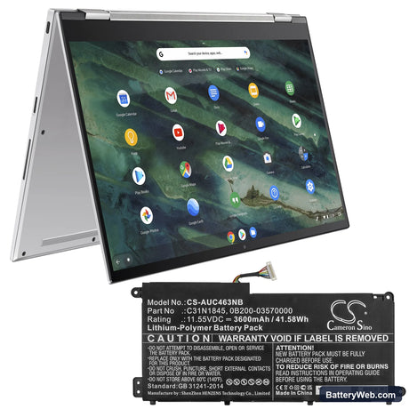 Asus Chromebook C436FA Replacement Battery, 11.55V, 3600mAh, Li-Polymer 5
