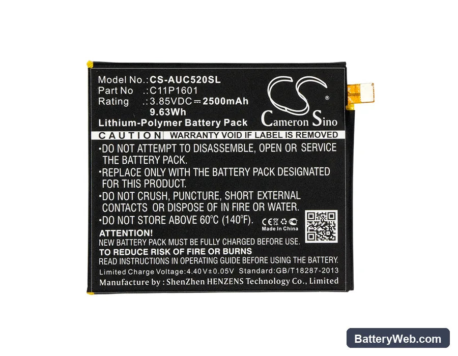 Asus ZenFone 3 5.2 Replacement Battery, 3.85V, 2500mAh, Li-Polymer 5