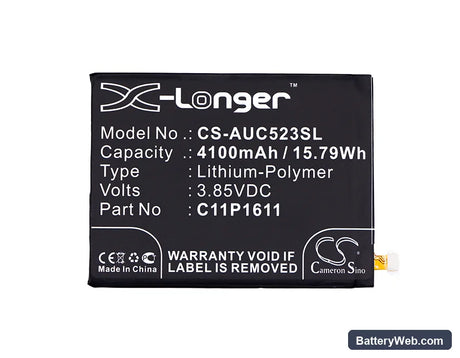 Asus ZC520TL Replacement Battery, 3.85V, 4100mAh, Li-Polymer 5