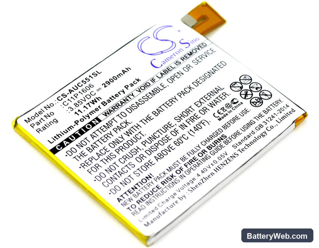 Asus ZenFone 3 Laser Replacement Battery, 3.85V, 2900mAh, Li-Polymer 1