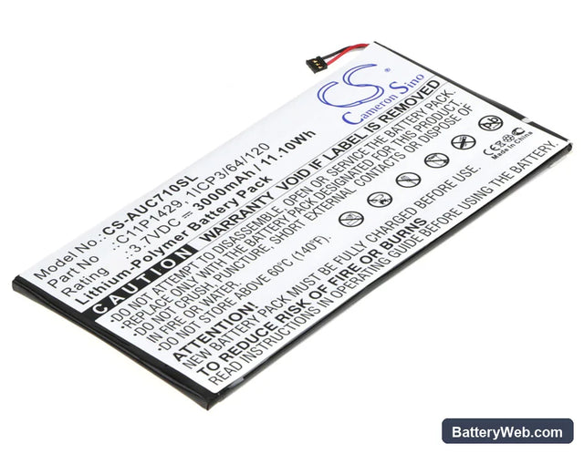 Asus Zenpad C7.0 Replacement Battery, 3.7V, 3000mAh, Li-Polymer 1
