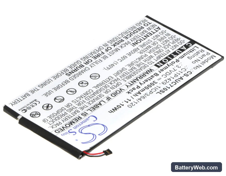 Asus Zenpad C7.0 Replacement Battery, 3.7V, 3000mAh, Li-Polymer 2