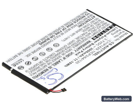 Asus Zenpad C7.0 Replacement Battery, 3.7V, 3000mAh, Li-Polymer 2