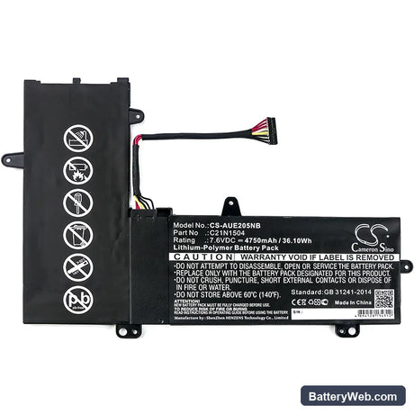 Asus Transformer 11.6 Replacement Battery, 7.6V, 4750mAh, Li-Polymer 3