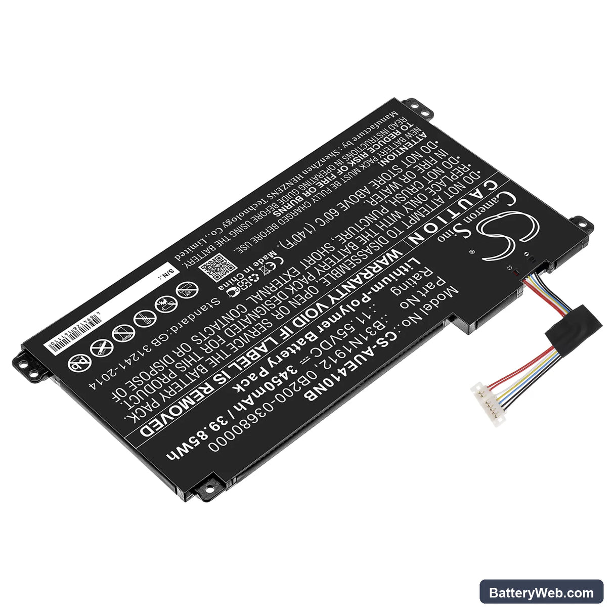 Asus E410 Replacement Battery, 11.55V, 3450mAh, Li-Polymer 2