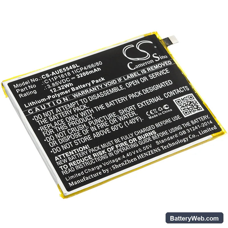 Asus ZenFone 4 Replacement Battery, 3.85V, 3200mAh, Li-Polymer 1
