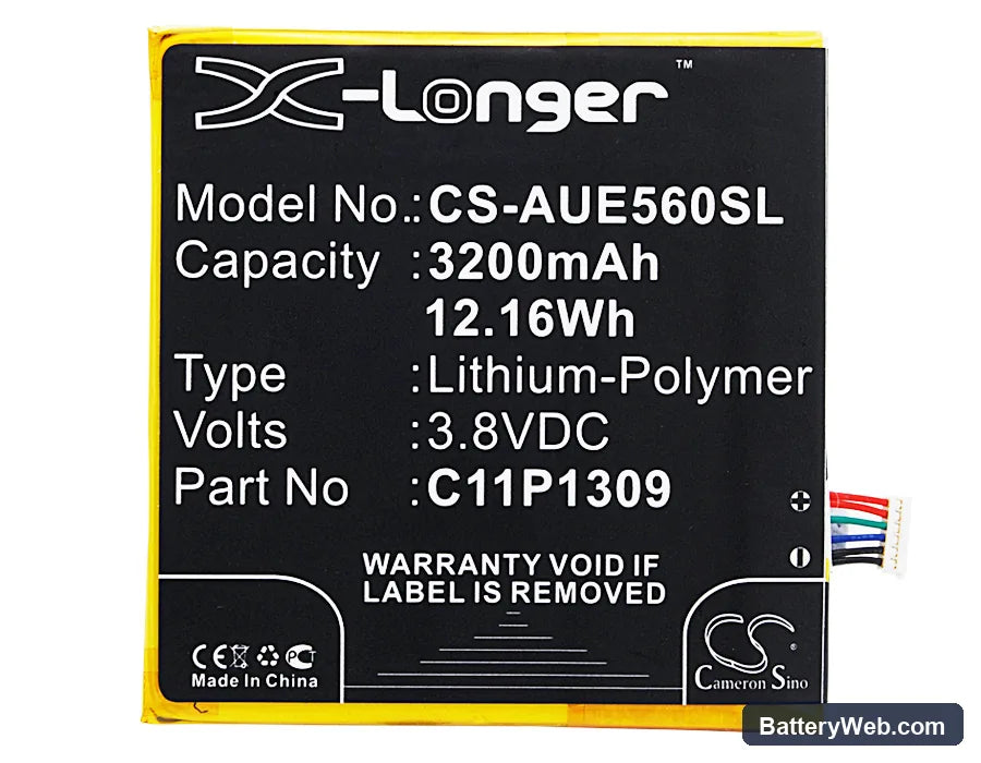 Asus Fonepad Note 6 Replacement Battery, 3.8V, 3200mAh, Li-Polymer 5